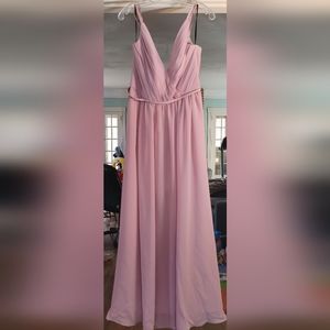 Mauve colored dress.